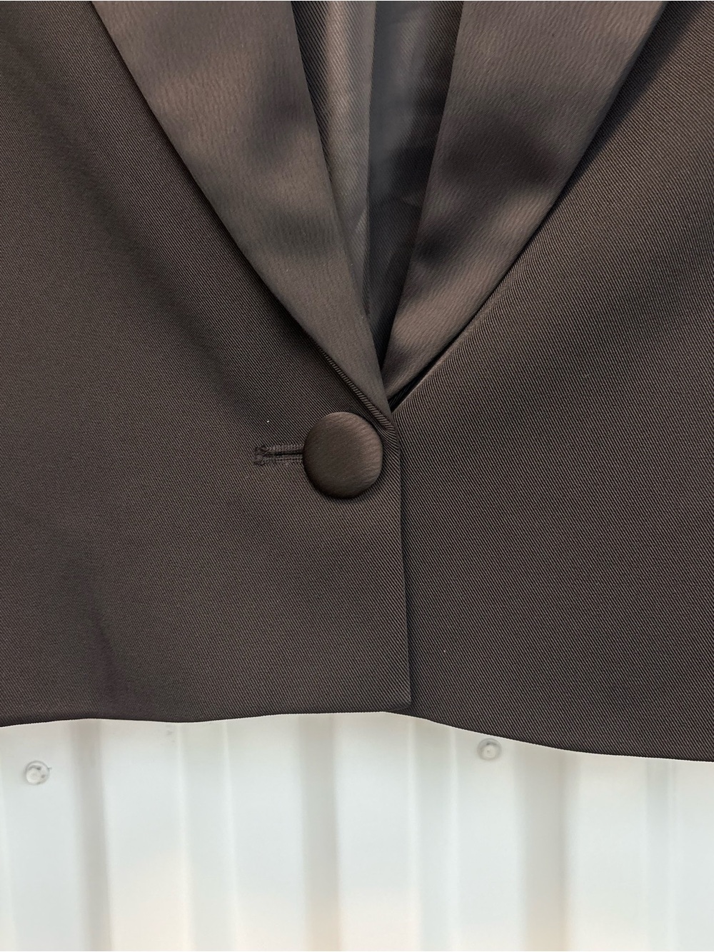 Zara Black Cropped Satin-Lapel Blazer - Picture 6 of 8